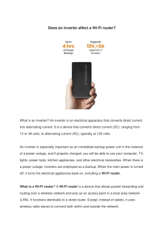 Does an inverter affect a WiFi Router
