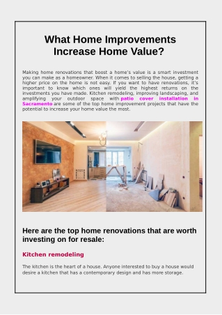 What Home Improvements Increase Home Value?