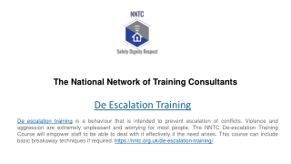 De Escalation Training