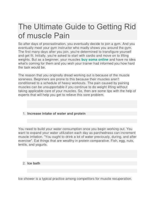 The Ultimate Guide to Getting Rid of muscle Pain