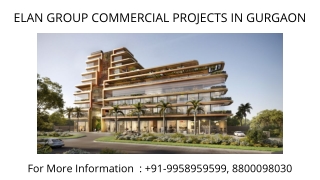 Elan Group Gurgaon New Launch In Gurgaon, Elan Group Gurgaon Commercial Project