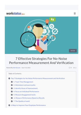 7 Effective Strategies For No-Noise Performance Measurement And Verification