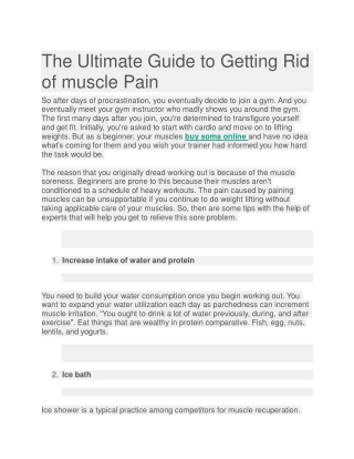 The Ultimate Guide to Getting Rid of muscle Pain