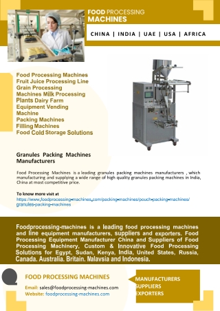 Granules Packing Machines Manufacturers