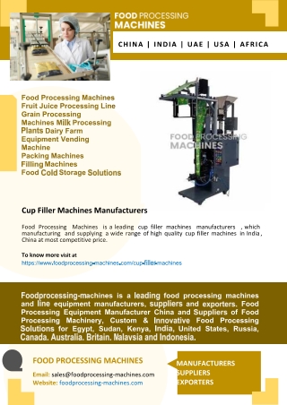Cup Filler Machines Manufacturers
