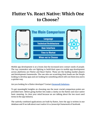 Flutter Vs. React Native_ Which One to Choose?