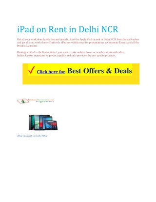 iPad on Rent in Delhi NCR