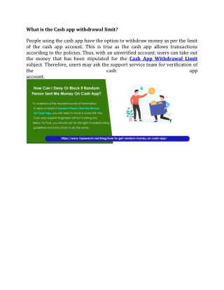 What is the Cash app withdrawal limit?