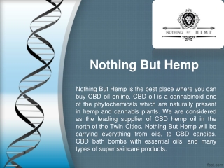 Hemp Oil CBD Cancer - Nothingbuthemp