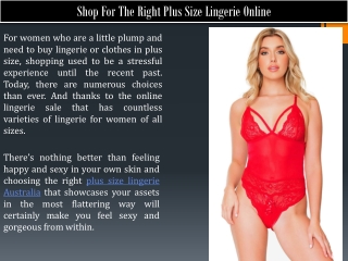 Buying The Right Plus Size Lingerie Australia - Lingerie Seduction