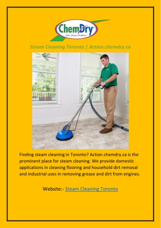 Steam Cleaning Toronto | Action.chemdry.ca