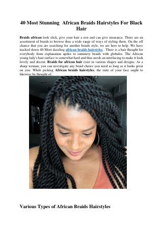 What is crownrow in African Braids Hairstyles?