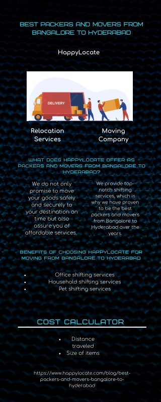 Best Packers and Movers from Bangalore to Hyderabad