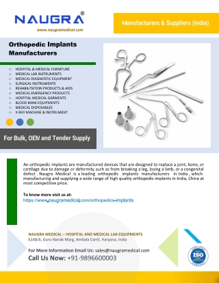 Orthopedic Implants Manufacturers