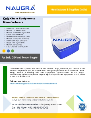 Cold Chain Equipments Manufacturers