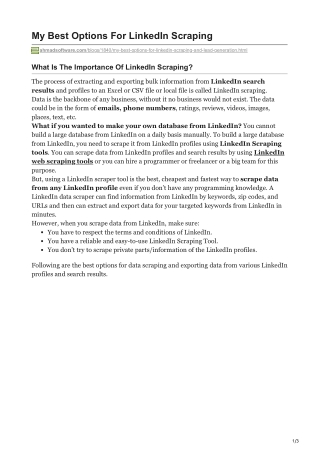 My Best Options For LinkedIn Scraping