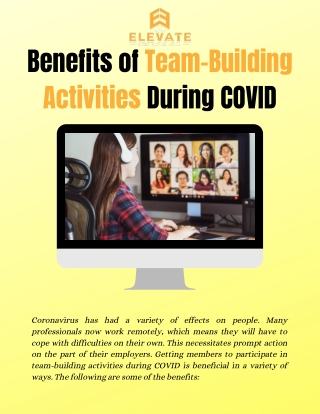Benefits of Team-Building Activities During COVID