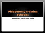 Phlebotomy training schools