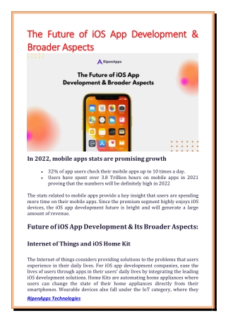 The Future of iOS App Development & Broader Aspects