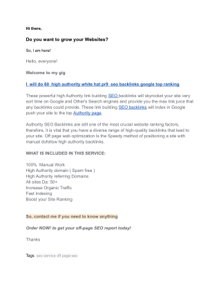 I will do 60 high authority white hat pr9 seo backlinks and offpage