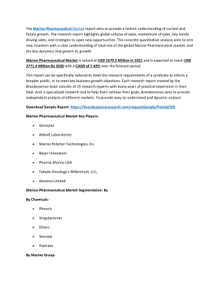 Marine Pharmaceutical Market
