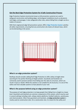 Get The Best Edge Protection System For A Safe Construction Process