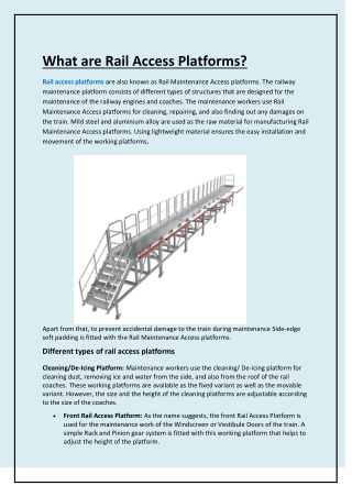 What are Rail Access Platforms?