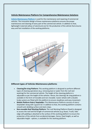 Vehicle Maintenance Platform For Comprehensive Maintenance Solutions