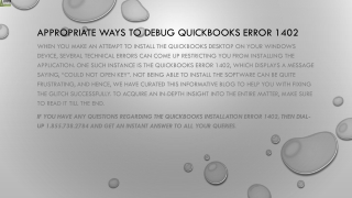 A quick fixing guide for QuickBooks Error 1402