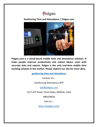 Geofencing Time and Attendance | Palgeo.com