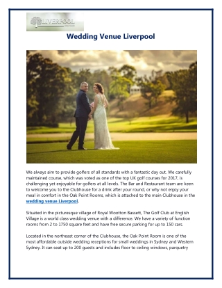 Wedding Venue Liverpool