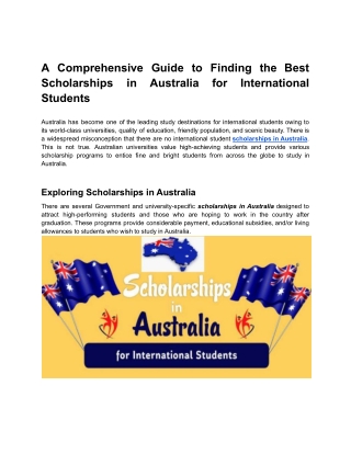 Best Scholarships in Australia