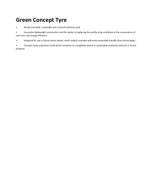 Green Concept Tyre