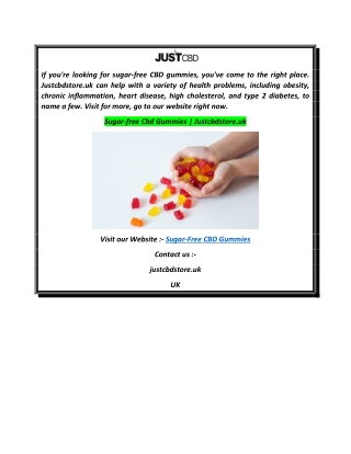 Sugar-free Cbd Gummies  Justcbdstore.uk