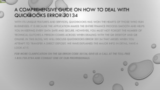 An easy guide to resolve the error QuickBooks Error 30134