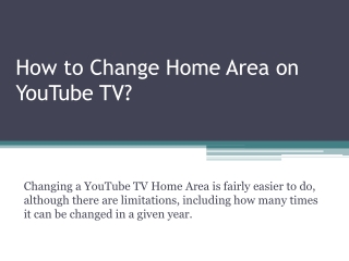 How to Change Home Area on YouTube TV?