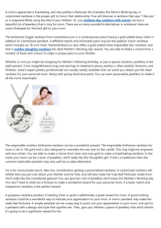 The Anatomy of a Great mothers necklace