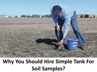 Why You Should Hire Simple Tank For Soil Samples?