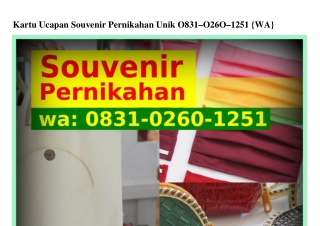 Kartu Ucapan Souvenir Pernikahan Unik