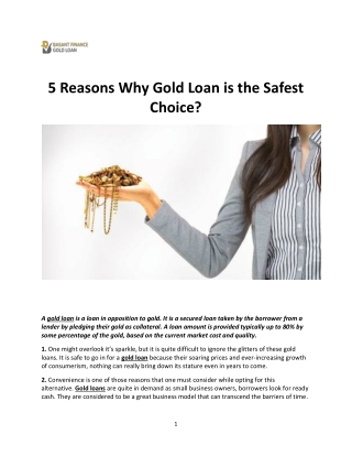 5 Reasons Why Gold Loan is the Safest Choice-converted