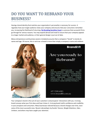 DO YOU WANT TO REBRAND YOUR BUSINESS?