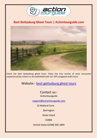 Best Gettysburg Ghost Tours | Actiontourguide.com