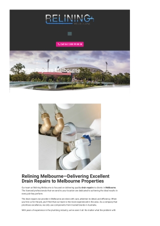 Drain Repairs Melbourne