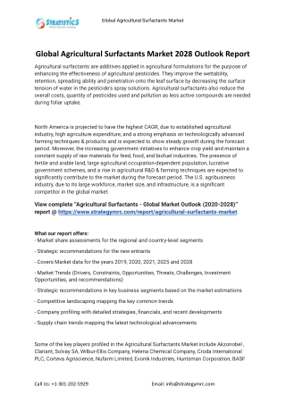 2021 Agricultural Surfactants Industry Global Analysis Report