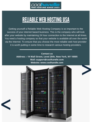 Reliable Web Hosting USA