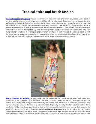 Tropical attire and beach fashion