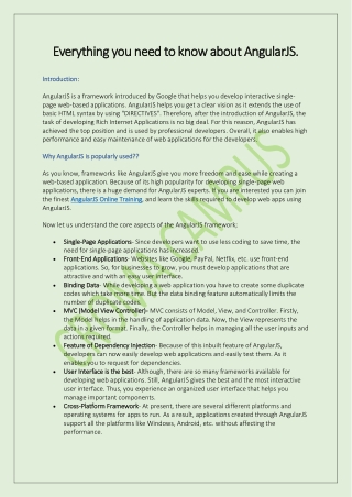 Everything you need to know about AngularJS