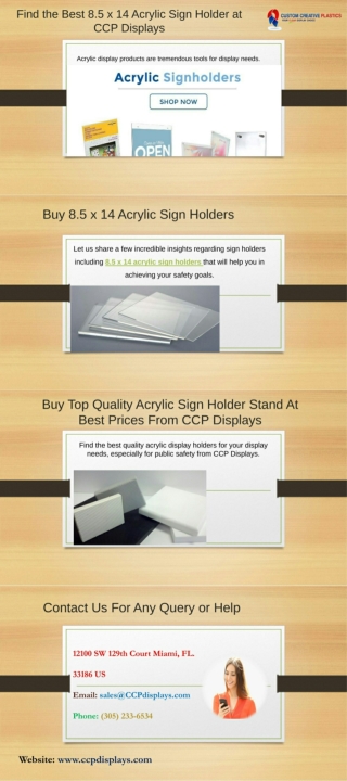 Best 8.5 x 14 Acrylic Sign Holder Product for Your Retail Industry