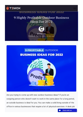 9 Highly Profitable Outdoor Business Ideas For 2022