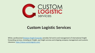 Personalized Brisbane Freight Forwarder